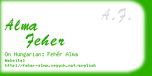 alma feher business card